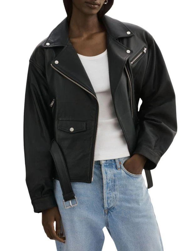 LaMarque Daniela Lambskin Leather Biker Jacket 4