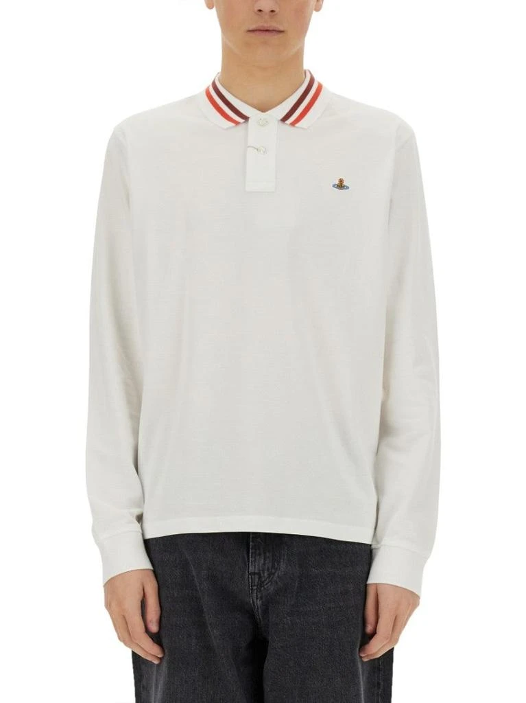 Vivienne Westwood Long-Sleeved White Polo With Logo 1