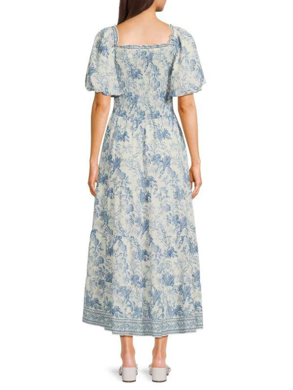 Max Studio Print Smocked A-Line Maxi Dress 2