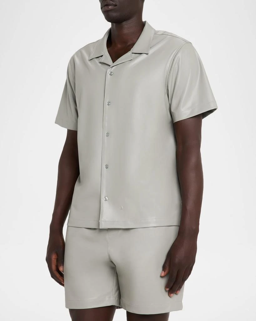 MONFRÈRE Men's Bond Faux Leather Camp Shirt 4
