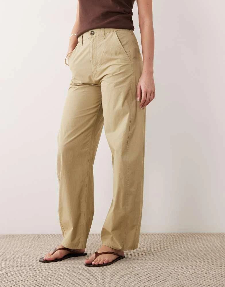 ARKET ARKET barrel shape light cotton trousers in black 2