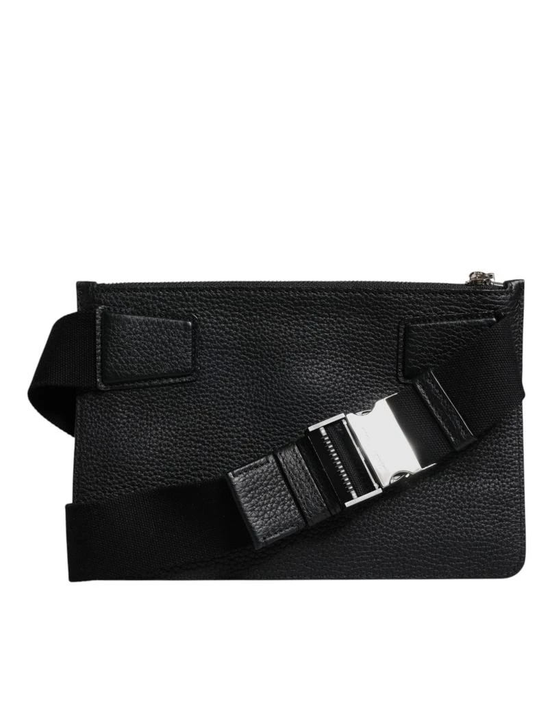 D&G Black Leather Belt Bag with Logo Buckle DOLCE & GABBANA Logo Smooth Leather Belt Bag Dolce & Gabbana main image 3