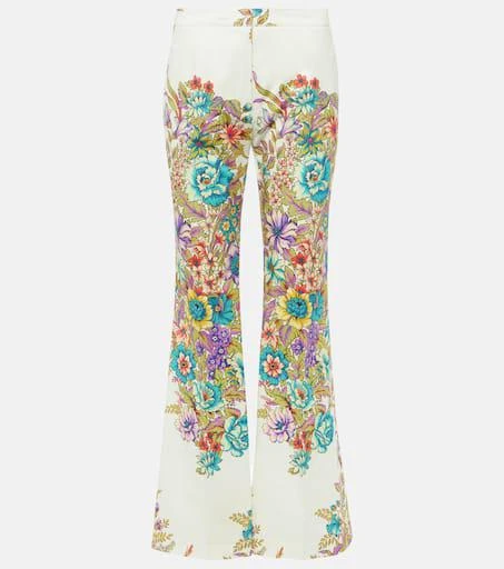 ETRO Floral cotton-blend flared pants 1