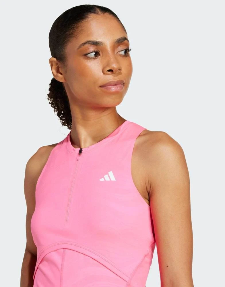 Adidas adidas Tennis pro climacool bodysuit and skirt set in pink and red 2
