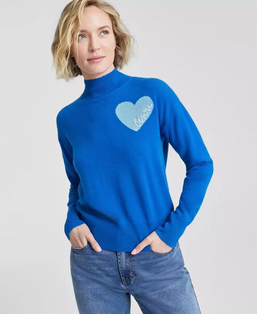 Charter Club Women's Cashmere Bisou Mock Neck Sweater, Created for Macy's 1