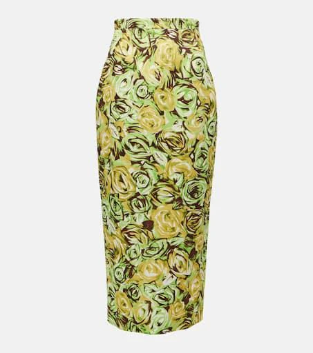 Emilia Wickstead Lorelei floral twill pencil skirt 1