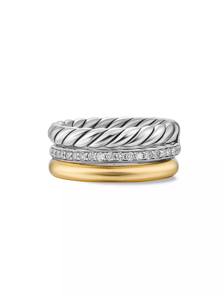 David Yurman DY Mercer Three Row Ring in Sterling Silver