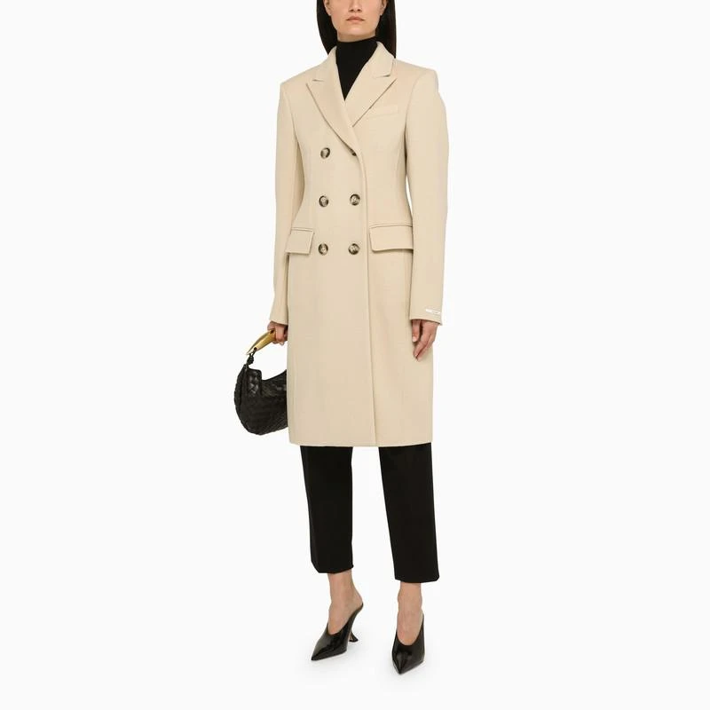 Sportmax Ivory wool double-breasted coat 2