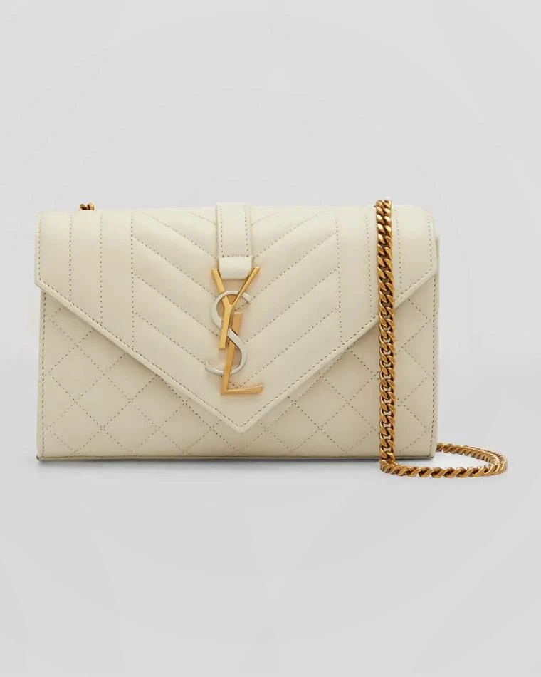 Yves Saint Laurent Envelope Triquilt Small YSL Shoulder Bag in Smooth Leather 1