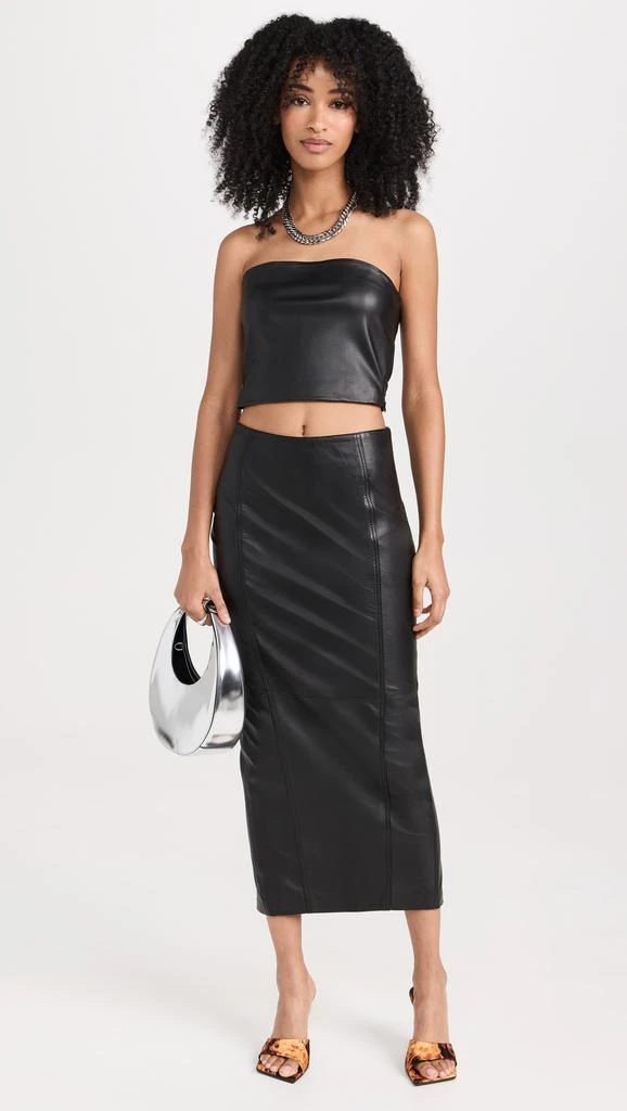 Susana Monaco Faux Leather Crop Tube Top 8