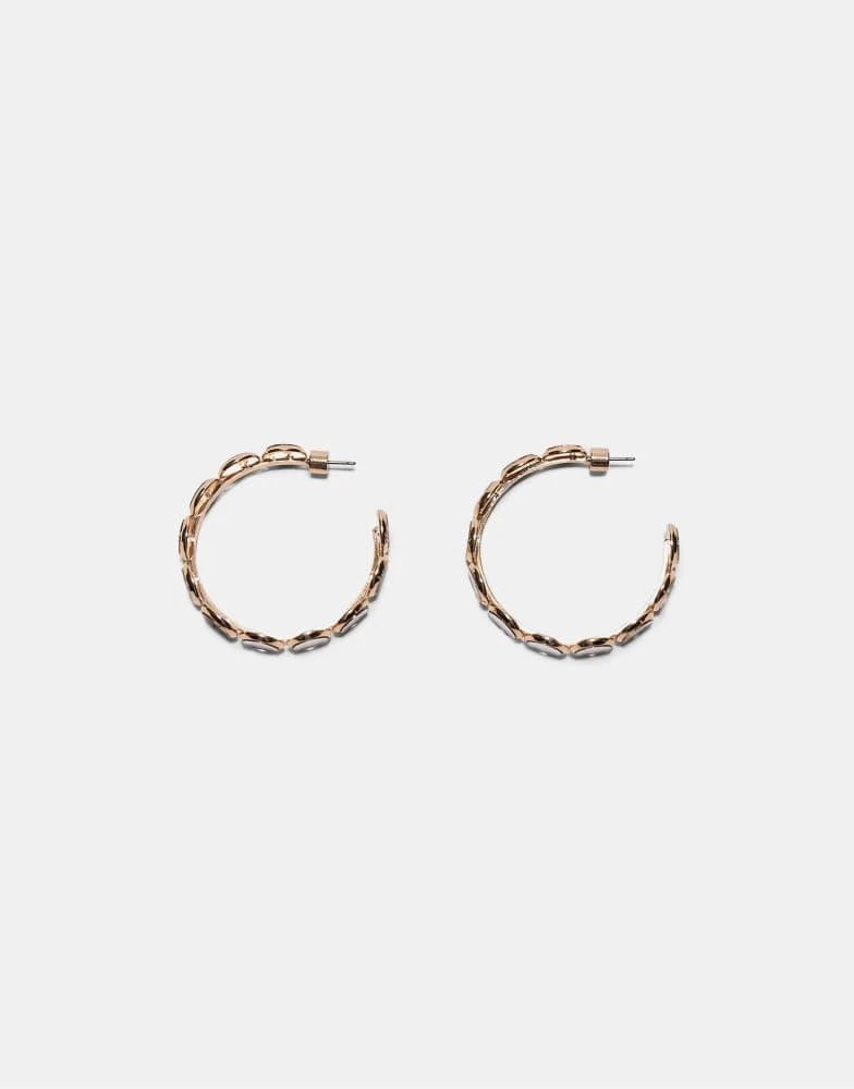 Stradivarius Stradivarius Mirror effect hoop earrings in gold