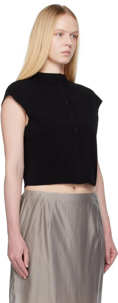 AMOMENTO Black Wholegarment Cap Sleeve Cardigan Vest 2