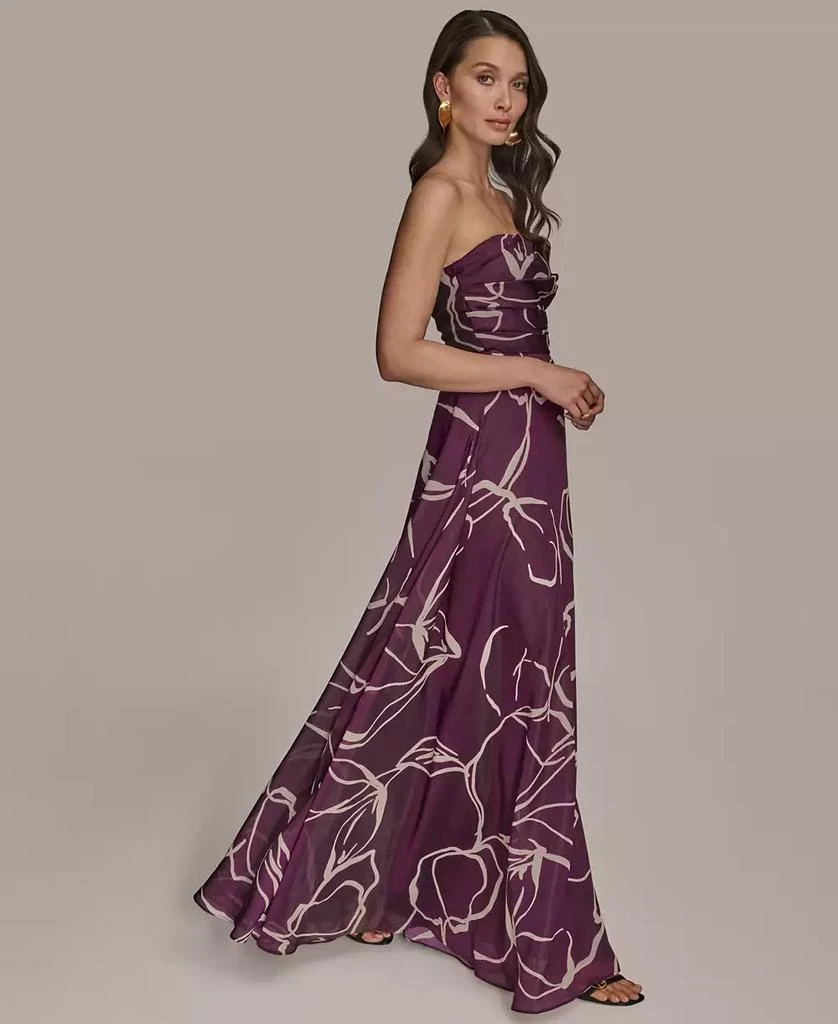 Donna Karan Women's Printed Strapless Gown 4