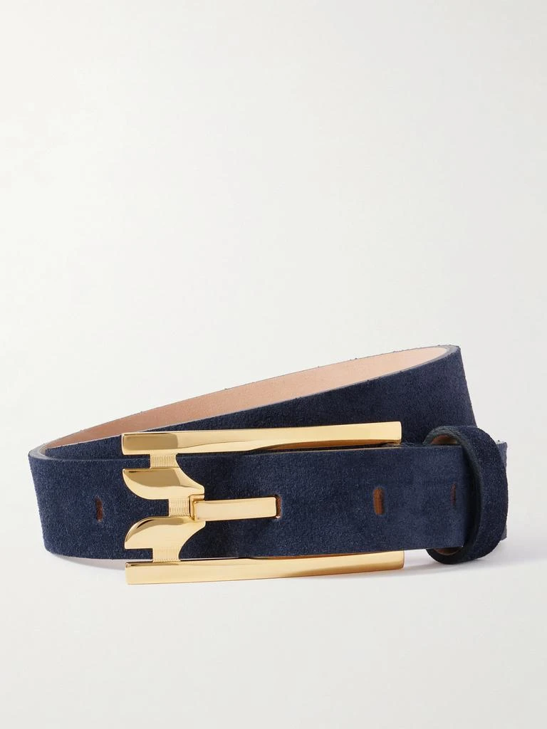 Victoria Beckham Suede Belt - Navy
