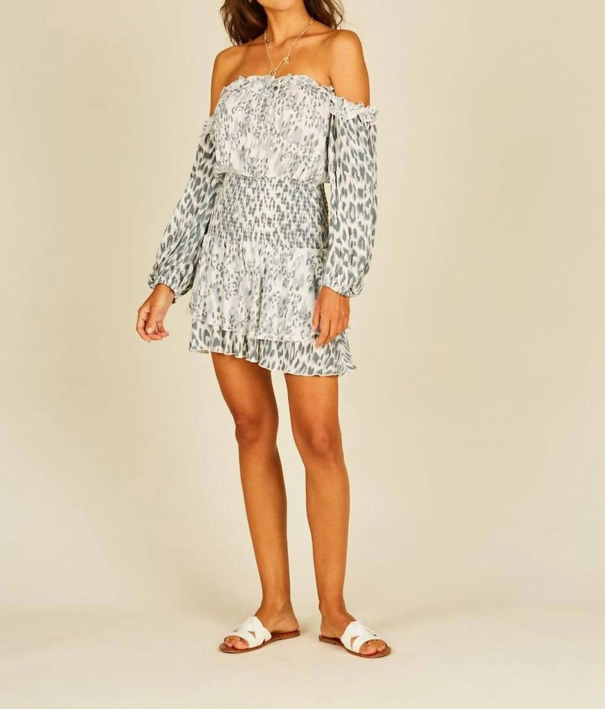 Vintage Havana Off The Shoulder Mixed Dress 1