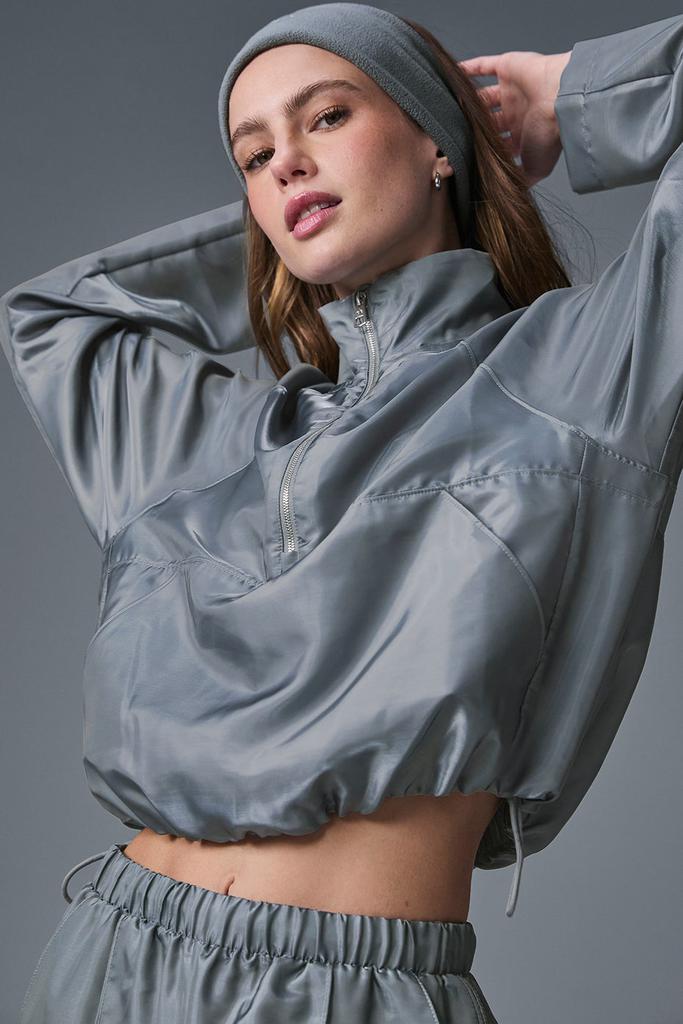 alo グレー クロップドパーカー Alo Cropped Afterglow Pullover - Steel Grey - Hoodies - Free