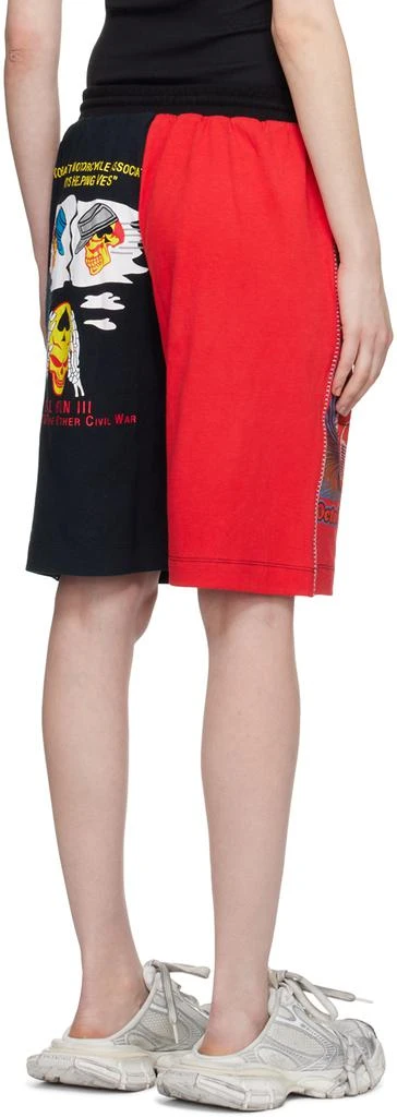 MARINE SERRE Red & Black Printed Shorts 3