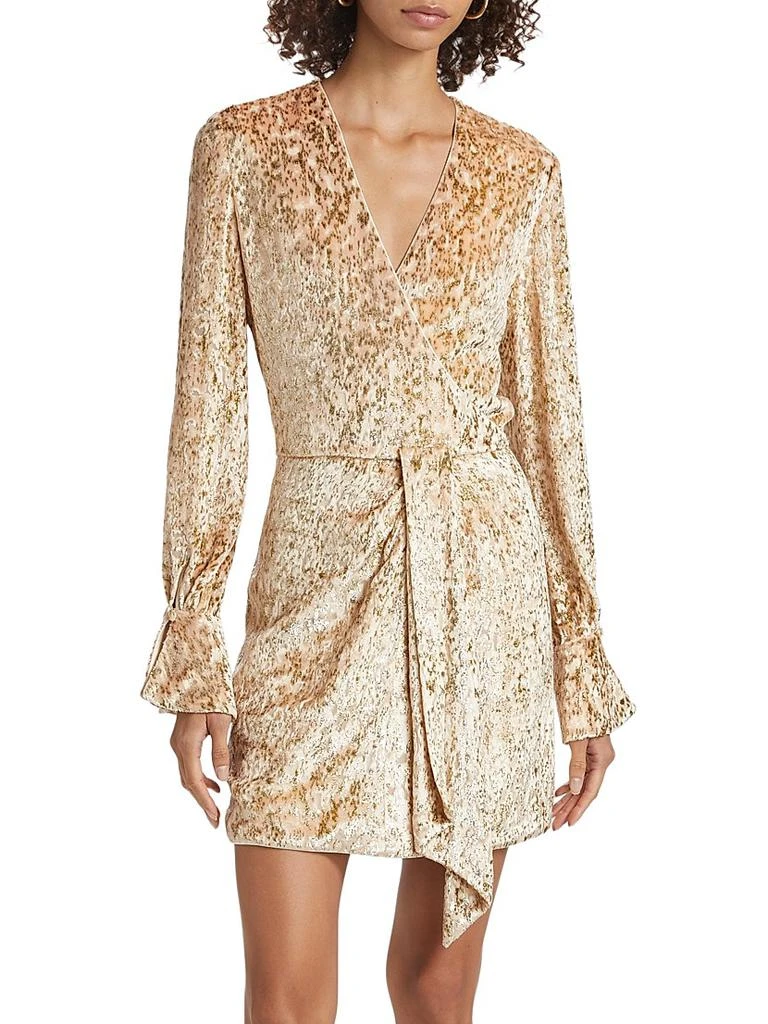 SIMKHAI Camryn Abstract Metallic Velvet Minidress 3