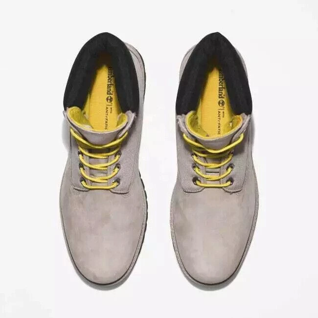 Timberland Heritage TB0A5MSVK51 Combat Boots Men's Gray Leather 6in Ankle DOG176 6