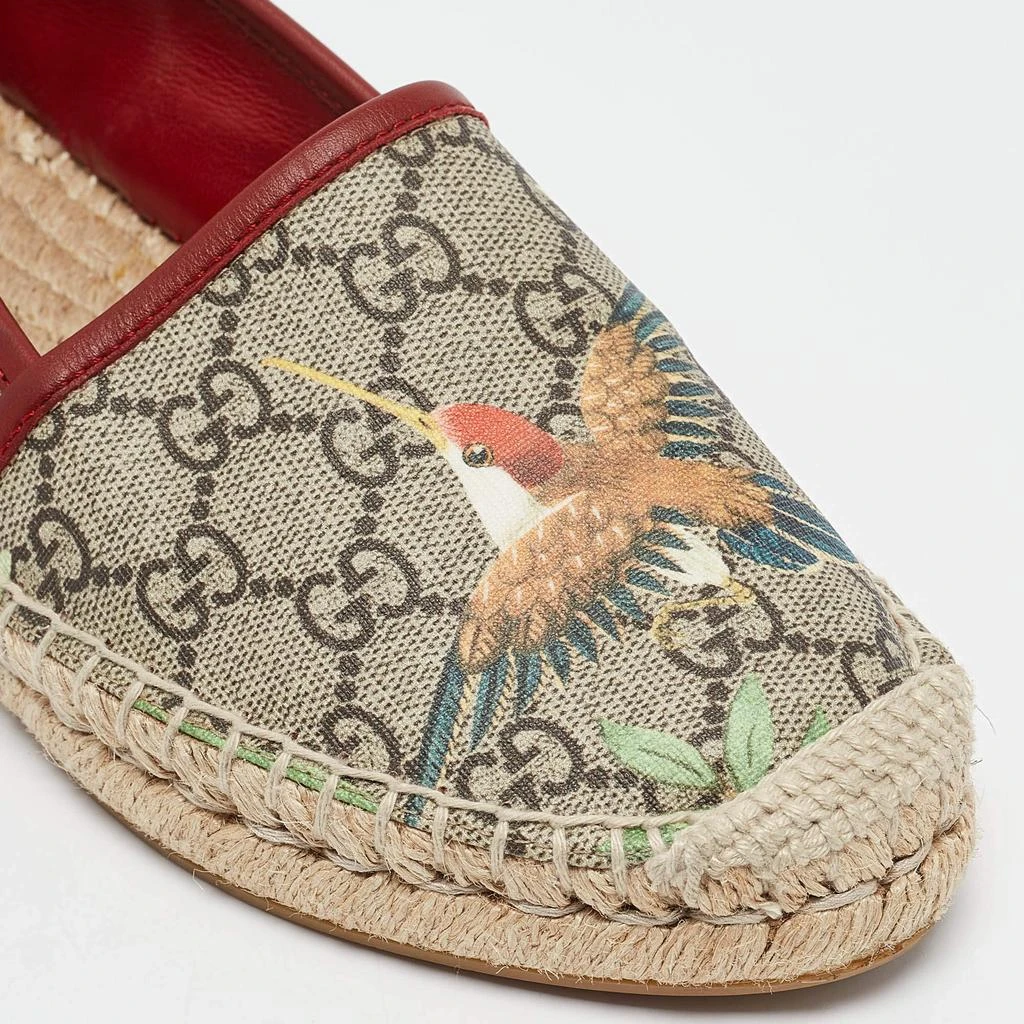 Gucci Gucci Beige/Brown GG Supreme Canvas Tian Print Espadrille Flats Size 37.5 7