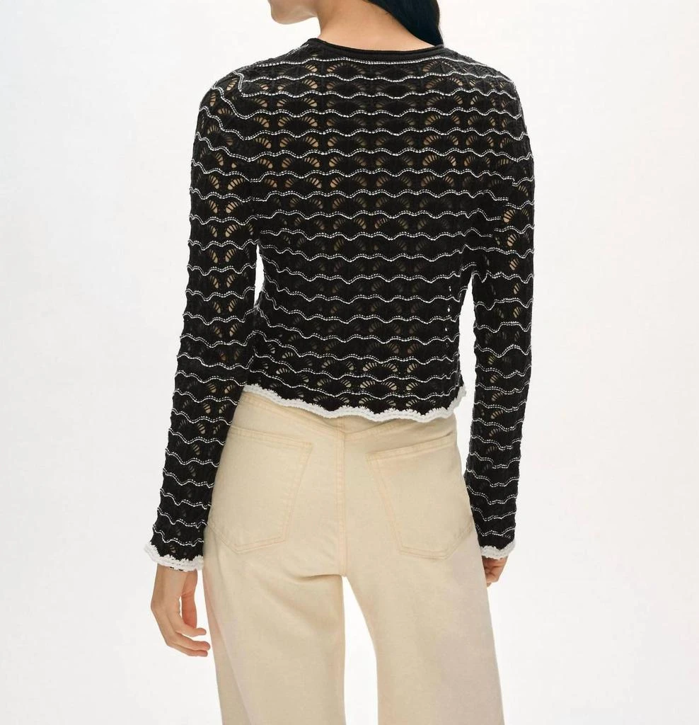 White + Warren White + Warren - Cotton Blend Pointelle Stitch Top 2