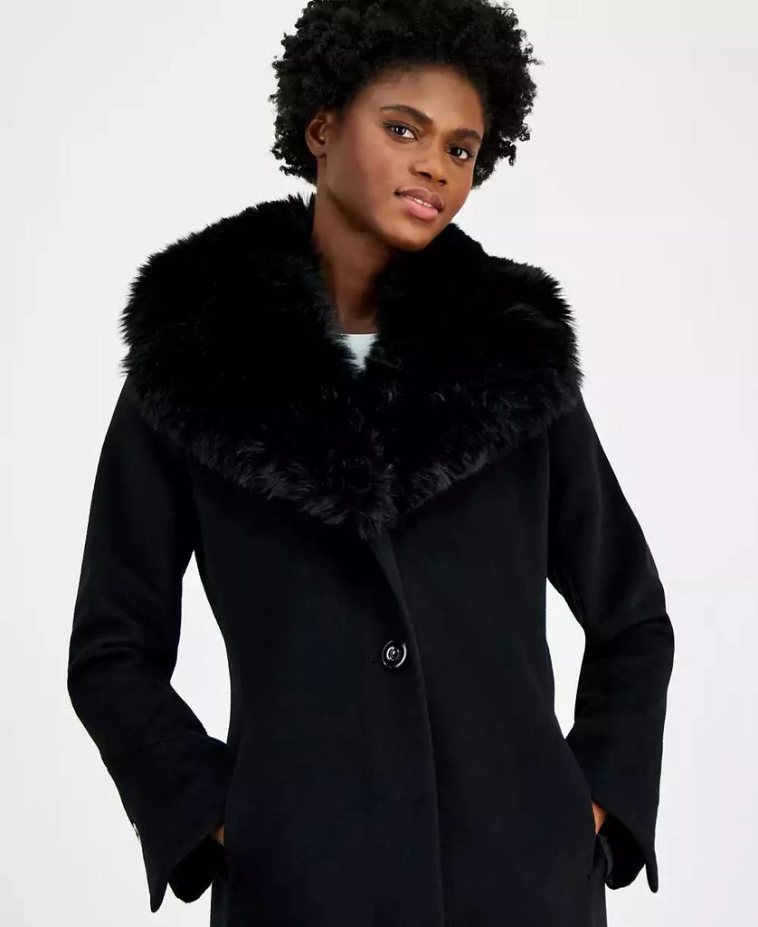 Via Spiga Women's Single-Breasted Faux-Fur-Collar Maxi Coat 4