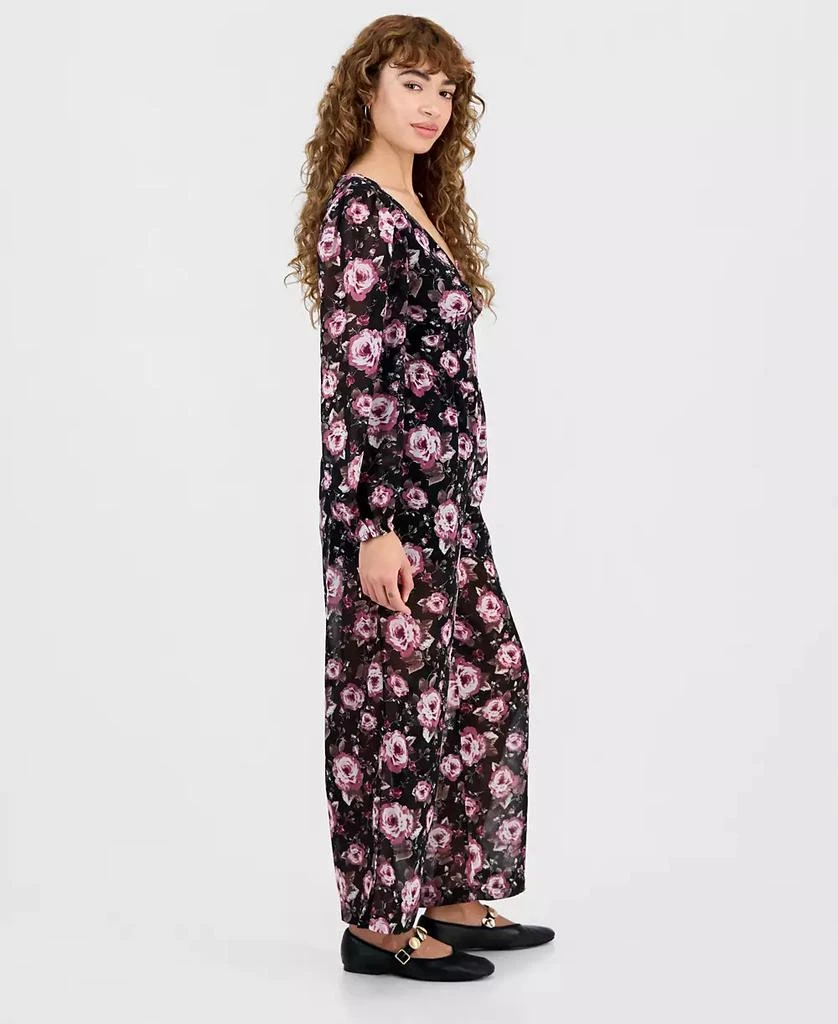 And Now This Petite Floral V-Neck Long-Sleeve Jumpsuit, Macy's Exclusive 3