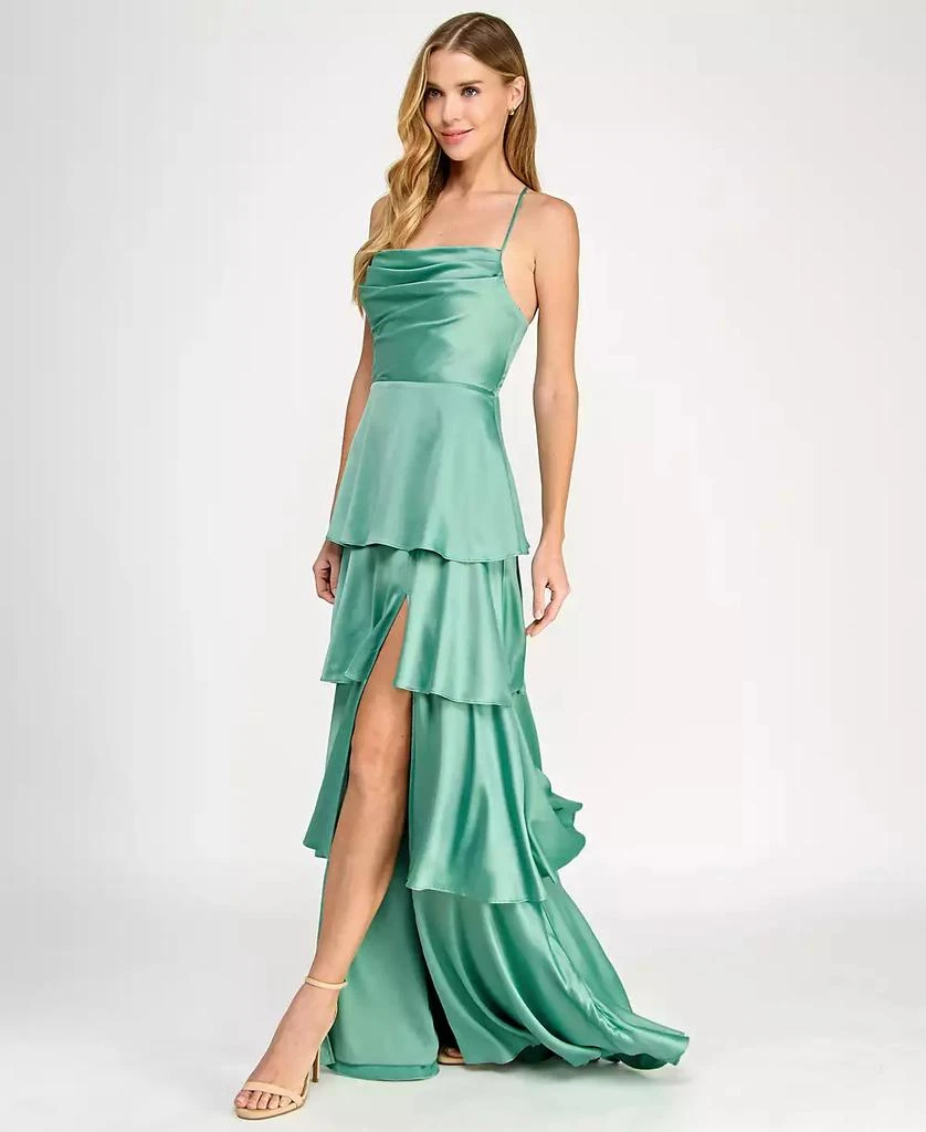 City Studios Juniors' Tiered Ruffled Gown 3
