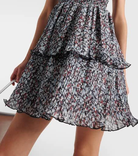 Ganni Floral tiered georgette minidress 5