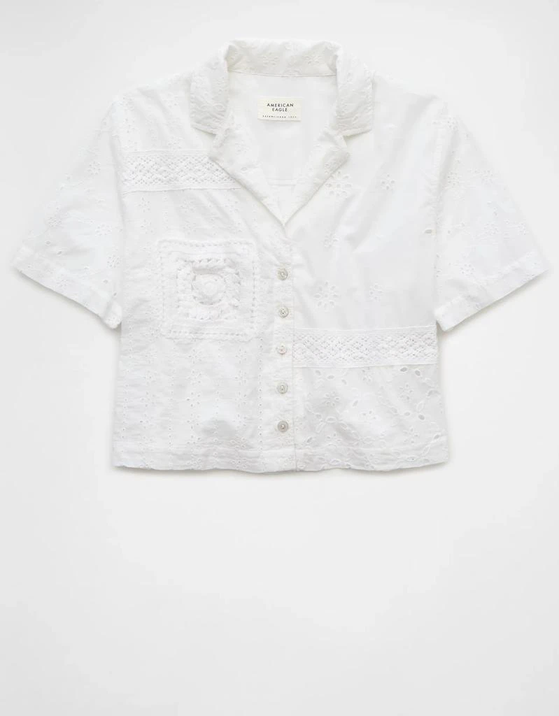 AE AE Cropped Eyelet Button-Up Shirt 3