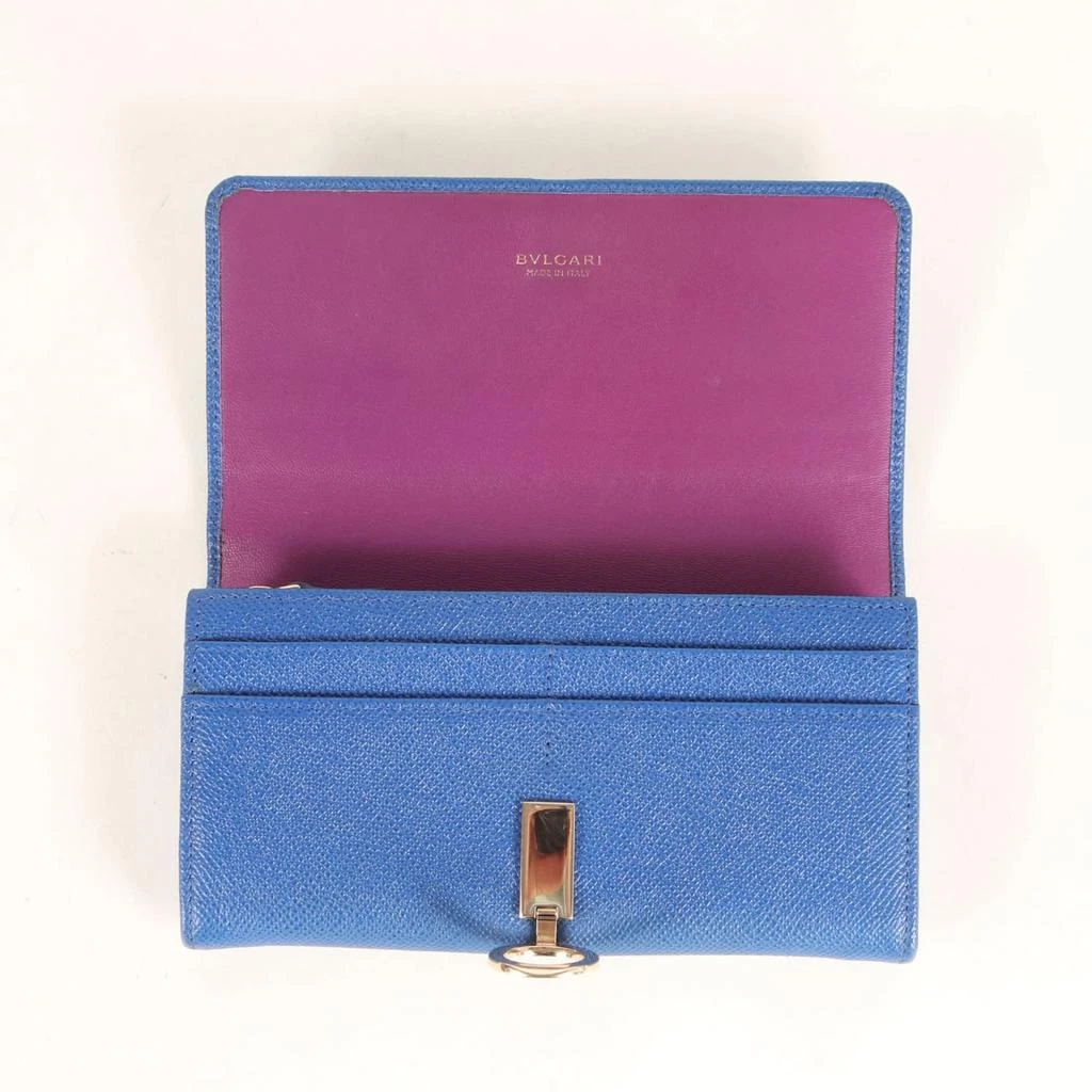 BVLGARI blue Leather Long Wallet (Bi-Fold) (Pre-Owned) 3