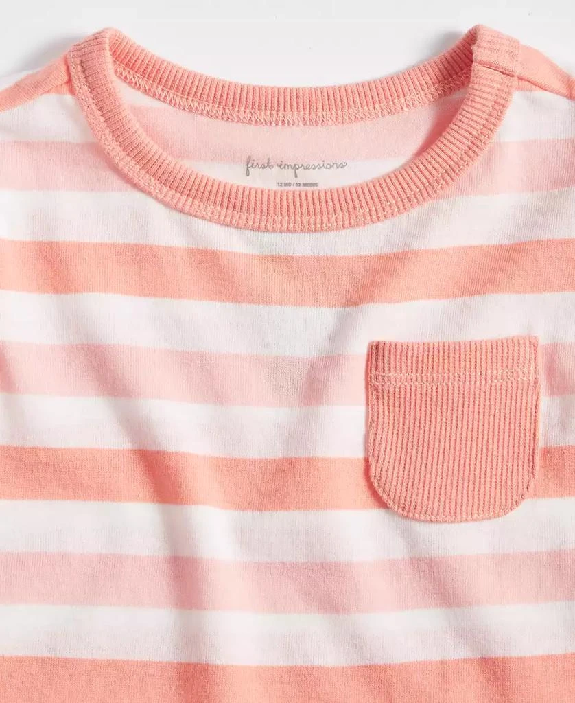 First Impressions Baby Girl Prairie Stripe Cotton-Blend T-Shirt, Created for Macy's 3