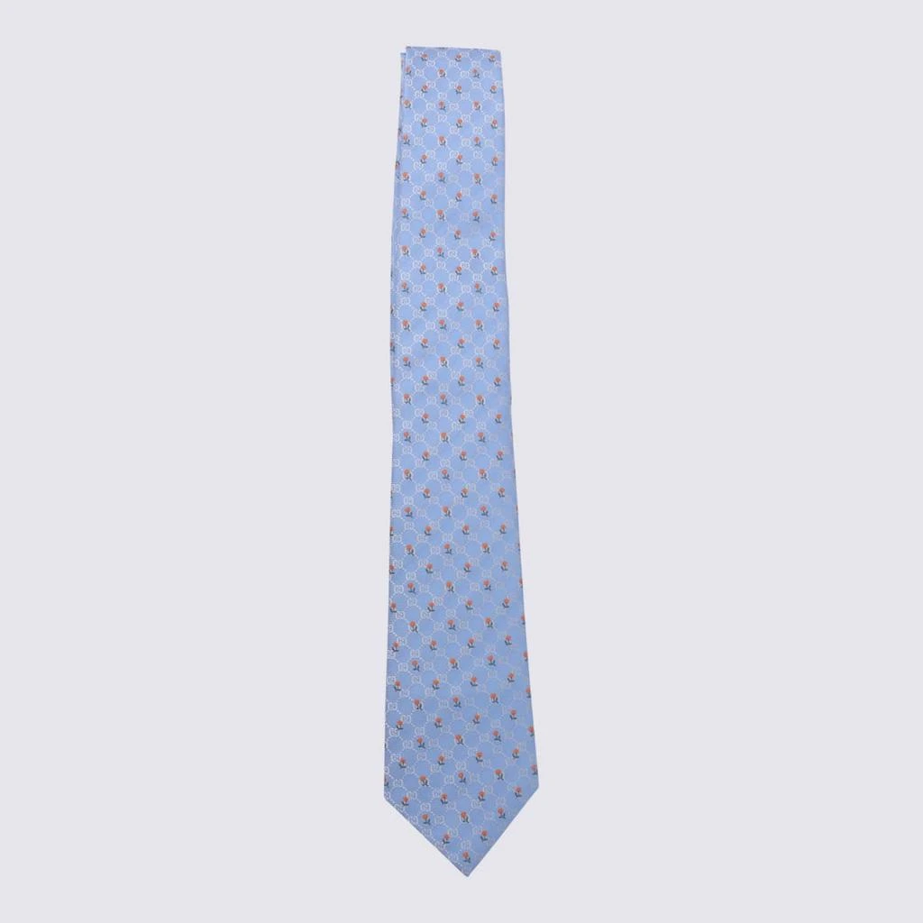 Gucci Light Blue Silk Tie 1