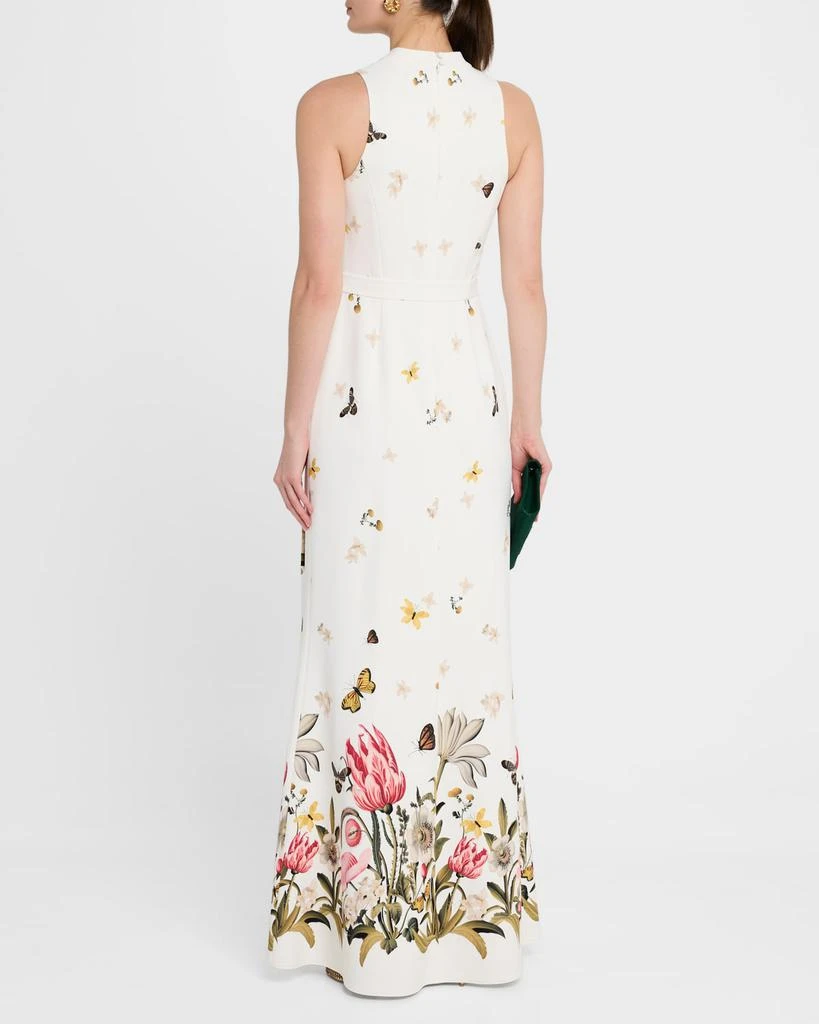 sachin and babi light blue dress Badgley Mischka | Butterfly Print and Applique Dress