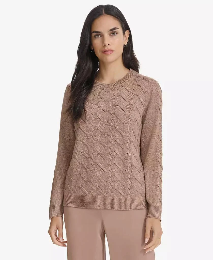 Calvin Klein Women's Metallic Cable-Knit Sweater 1