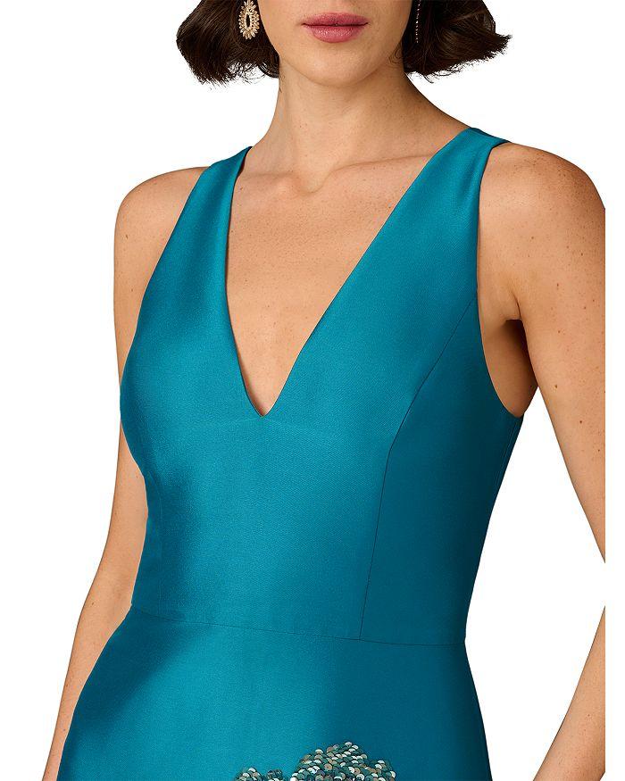 Aidan Mattox Beaded V Neck Dress