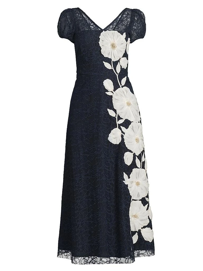 Layla Floral Embroidered Tea-Length Dress