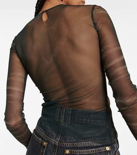 Balmain Trompe-l
œil printed tulle top 6