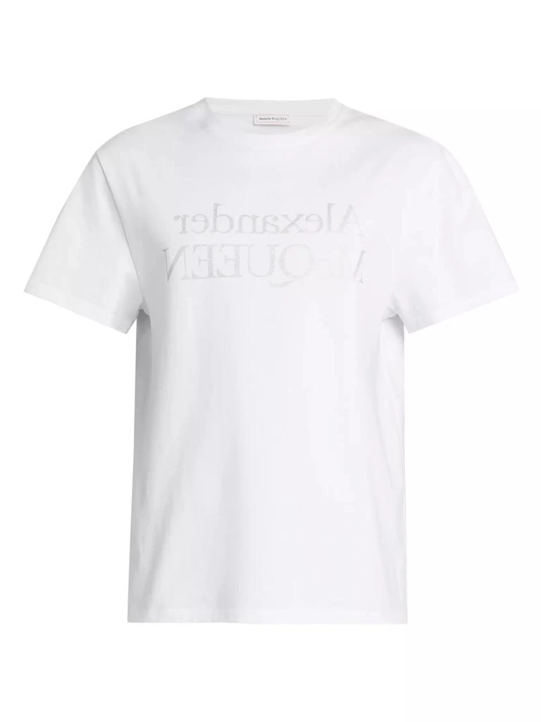 Alexander McQueen Backwards Logo Cotton T-Shirt 1