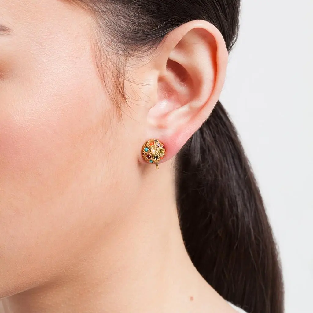 Susan Caplan Vintage 1990s vintage dorlan round clip-on earrings 3