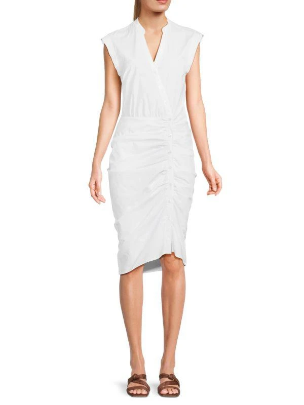 VERONICA BEARD Core Bell Ruched Mini Shirtdress 1