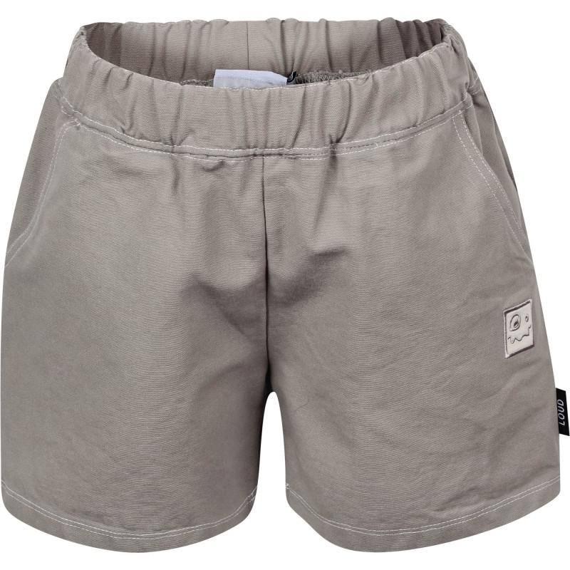 Loud Apparel Logo cotton shorts in beige grey