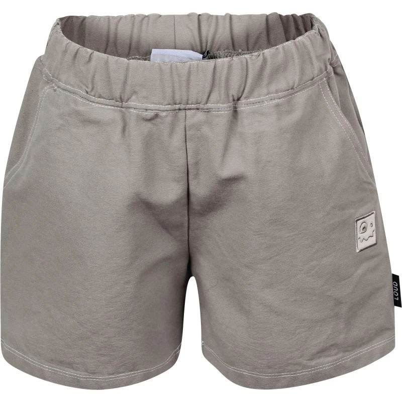 Loud Apparel Logo cotton shorts in beige grey 1