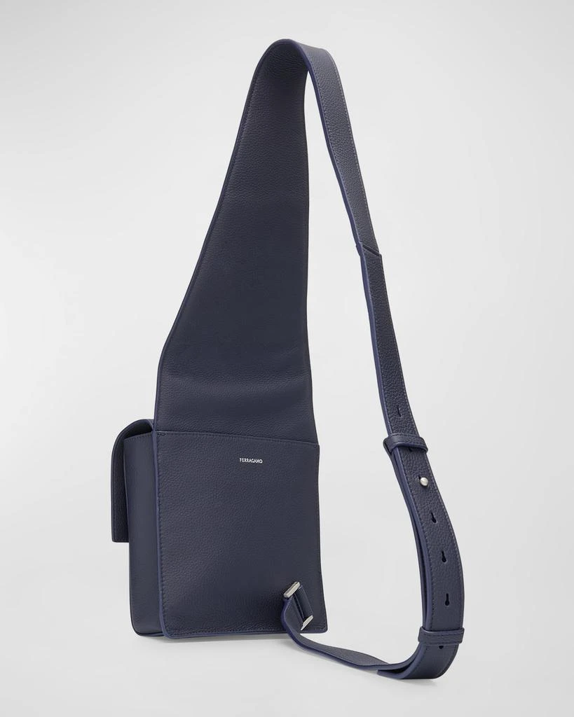 Salvatore Ferragamo Men's Twins Calf Leather Sling Bag 5