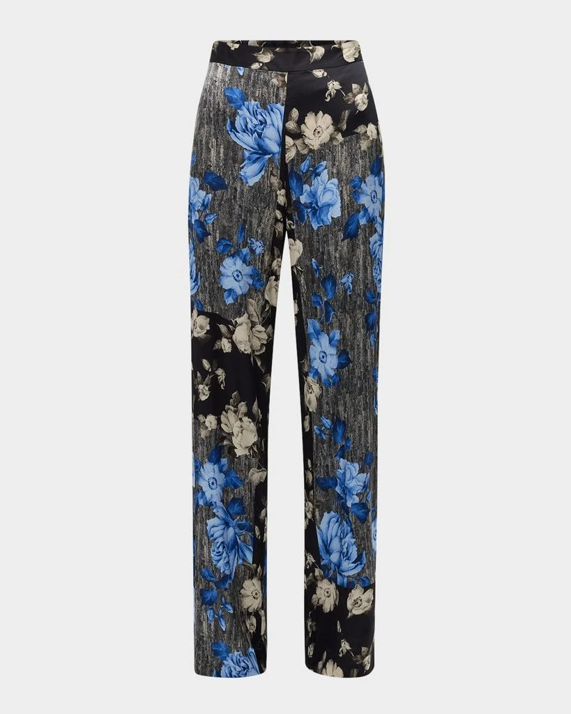LELA ROSE Patchwork Floral-Print Wide-Leg Pants 1