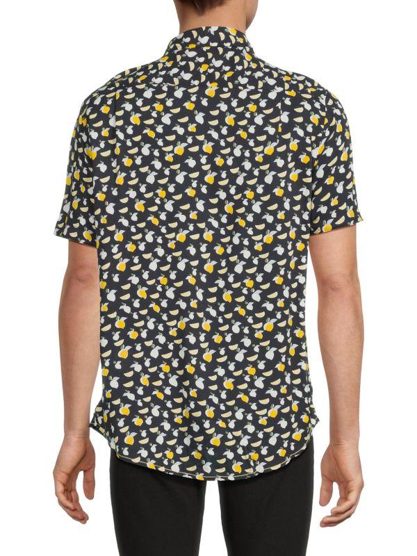 Report Lemon Short Sleeve Button Down Shirt
