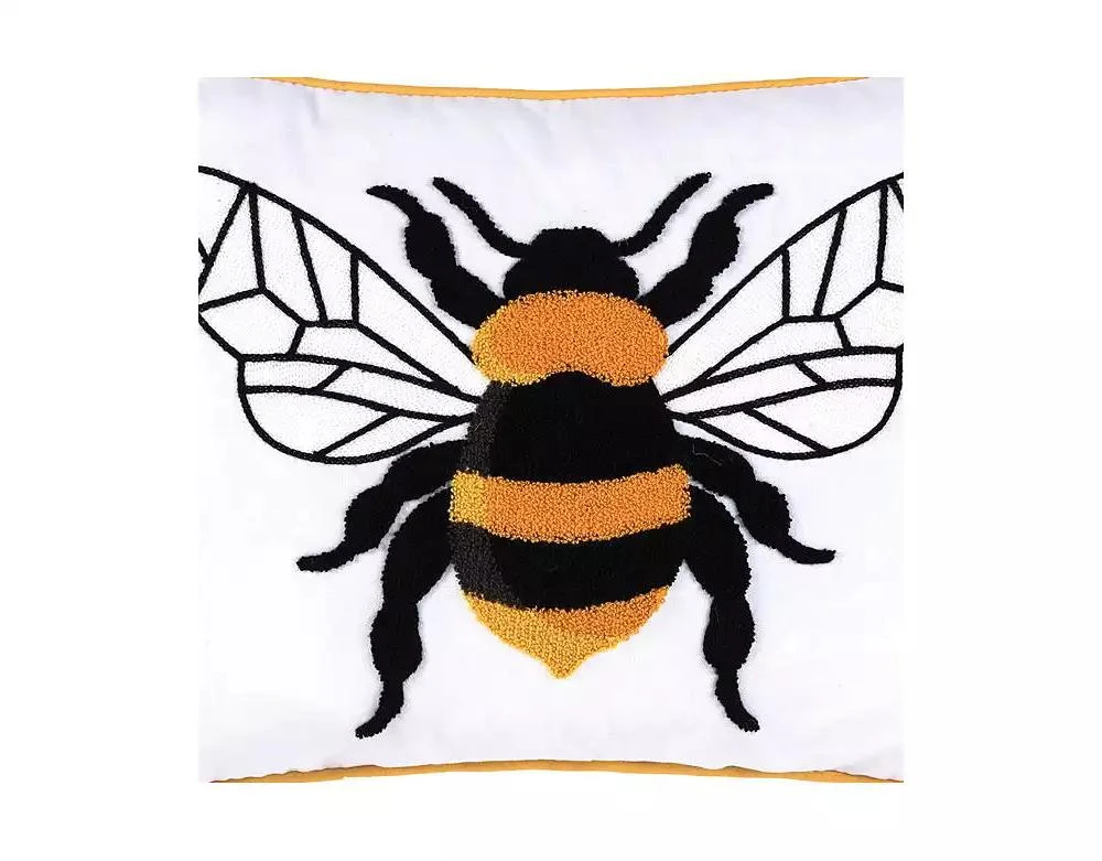 C&F Home Spring Summer Bumble Bee Tufted Accent Pillow, 14" x 18" 3