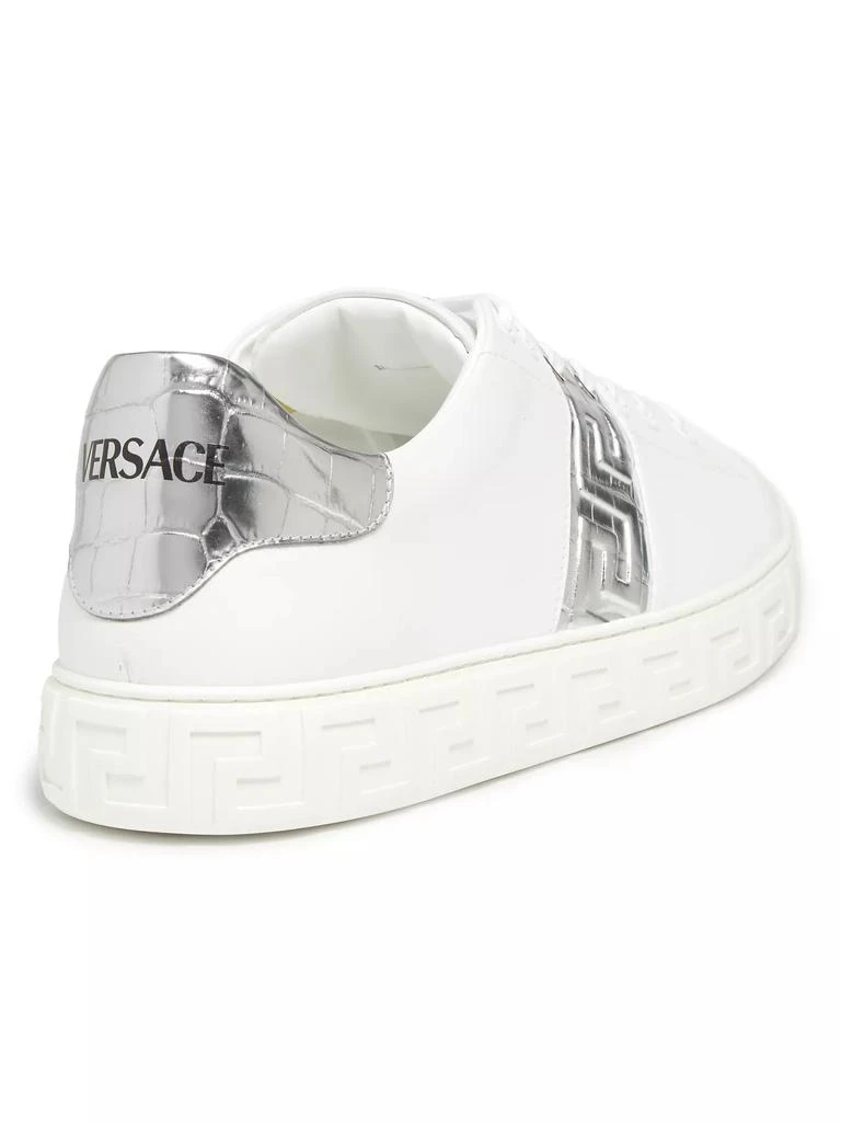 Versace Croc-Print Leather Sneakers 3