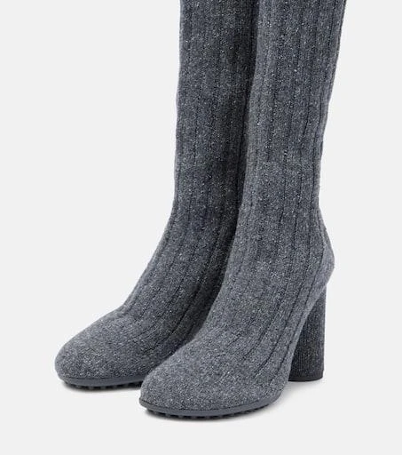 Bottega Veneta Wool-blend knee-high sock boots 5