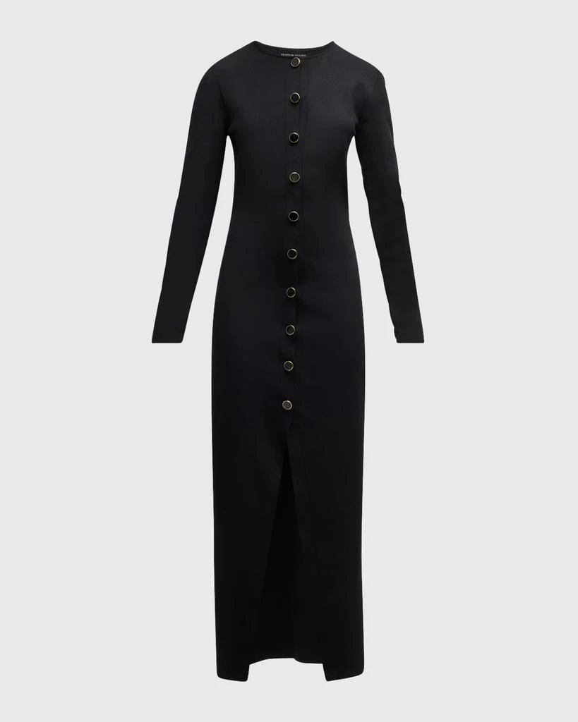 Brandon Maxwell Emm Crewneck Long-Sleeve Maxi Cardigan Dress 1
